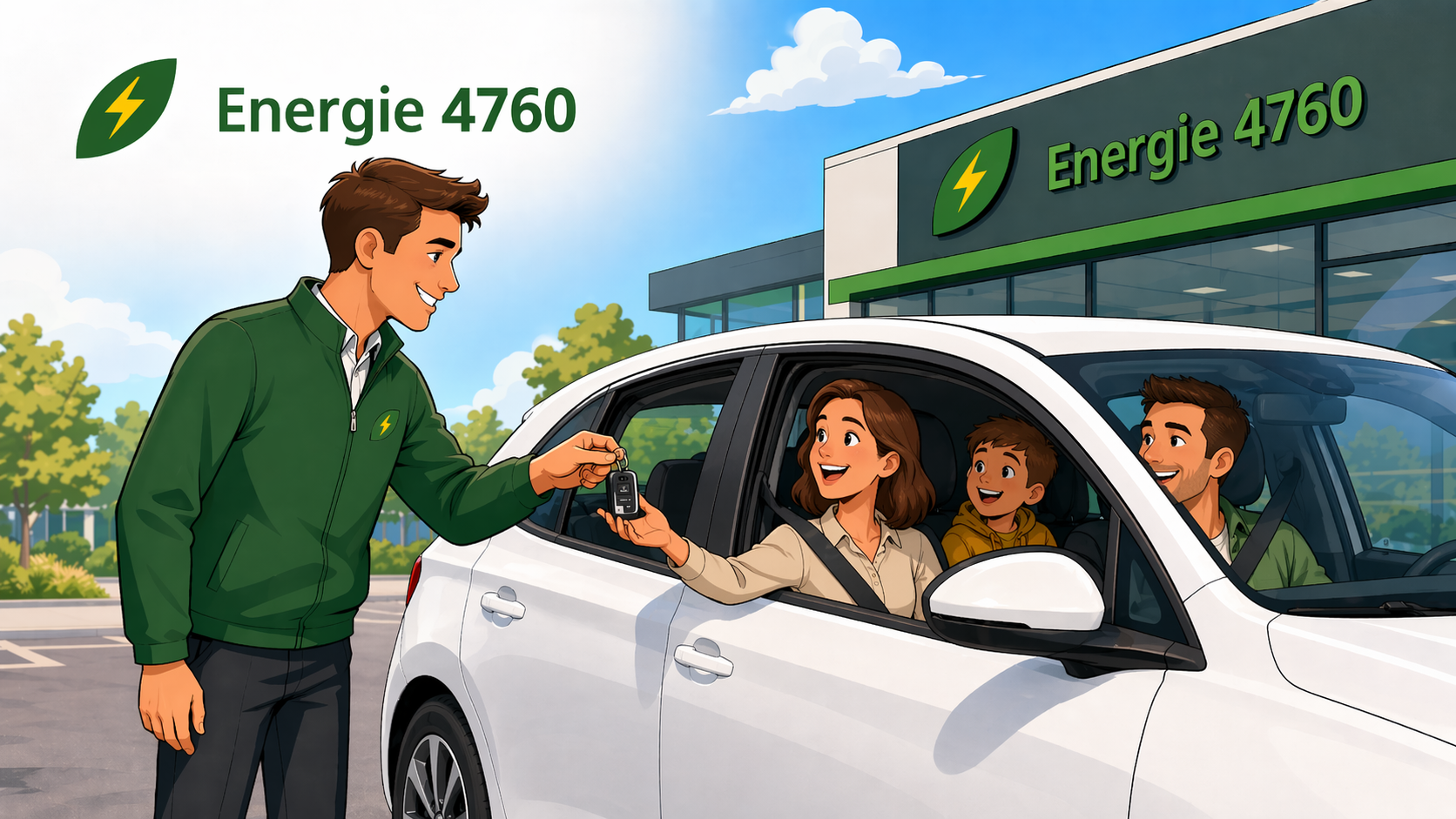 Schlüsselübergabe vor dem Energie 4760 Standort in Büllingen